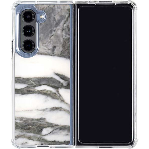 Grey Marbling Galaxy Z Fold5 5G Clear Case