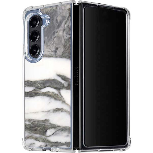 Grey Marbling Galaxy Z Fold5 5G Clear Case