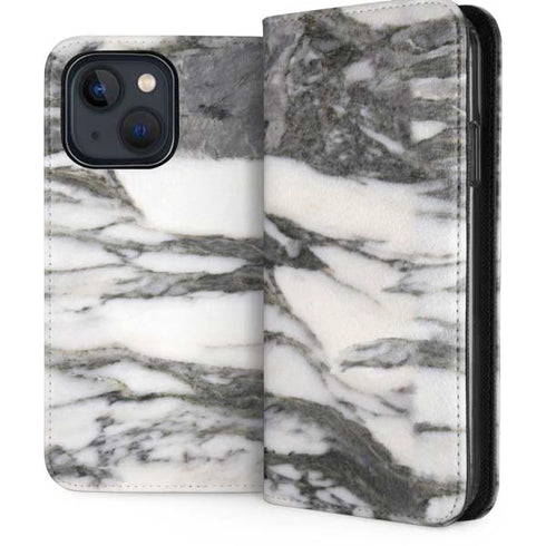 Grey Marbling iPhone 13 Folio Case