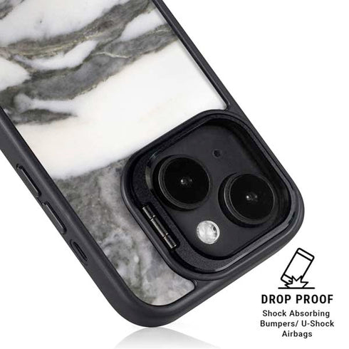 Grey Marbling iPhone 14 Kickstand Case