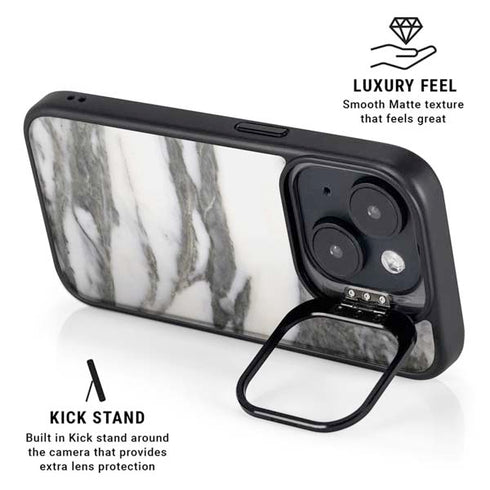 Grey Marbling iPhone 14 Plus Kickstand Case