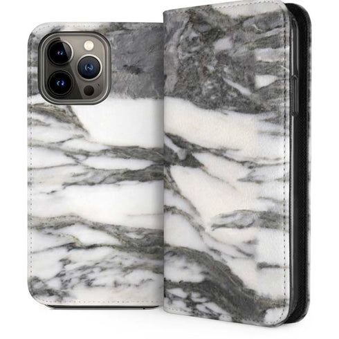 Grey Marbling iPhone 14 Pro Max Folio Case