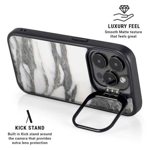 Grey Marbling iPhone 14 Pro Max Kickstand Case
