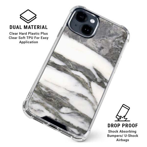Grey Marbling iPhone 15 Clear Case