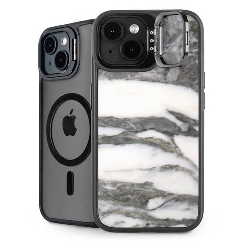 Grey Marbling iPhone 15 Plus Kickstand Case
