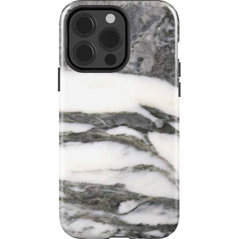 Grey Marbling iPhone 15 Pro Impact Case