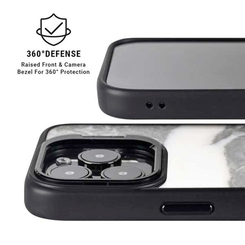 Grey Marbling iPhone 15 Pro Kickstand Case