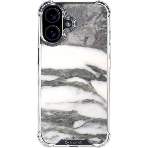 Grey Marbling iPhone 16 Clear Case