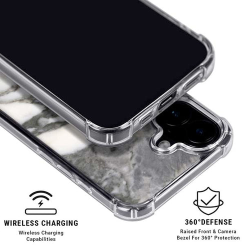Grey Marbling iPhone 16 Clear Case