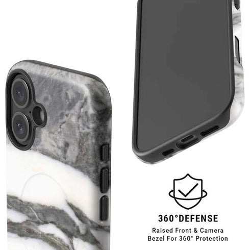 Grey Marbling iPhone 16 Magsafe Impact Case