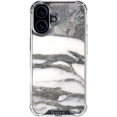 Grey Marbling iPhone 16 Plus Clear Case