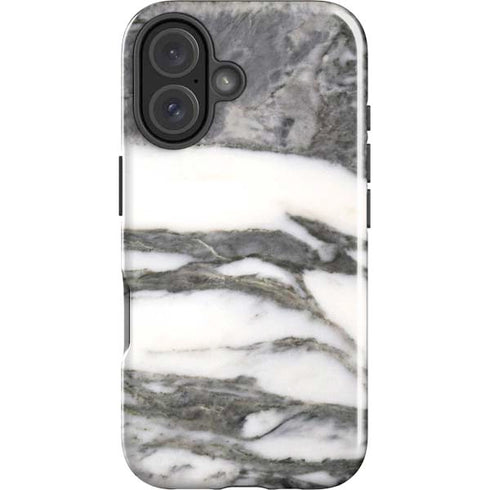 Grey Marbling iPhone 16 Plus Impact Case