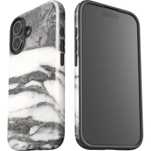 Grey Marbling iPhone 16 Plus Impact Case