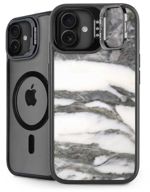 Grey Marbling iPhone 16 Plus Kickstand Case