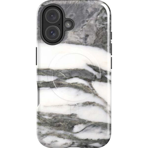 Grey Marbling iPhone 16 Plus Magsafe Impact Case