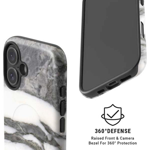 Grey Marbling iPhone 16 Plus Magsafe Impact Case