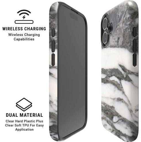 Grey Marbling iPhone 16 Plus Magsafe Impact Case