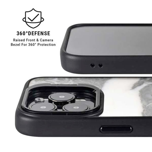 Grey Marbling iPhone 16 Pro Max Kickstand Case