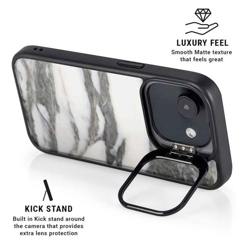 Grey Marbling iPhone 16e Kickstand Case