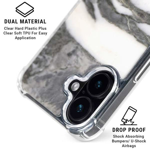 Grey Marbling iPhone 17 Clear Case