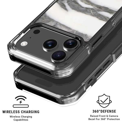 Grey Marbling iPhone 18 Pro Clear Case