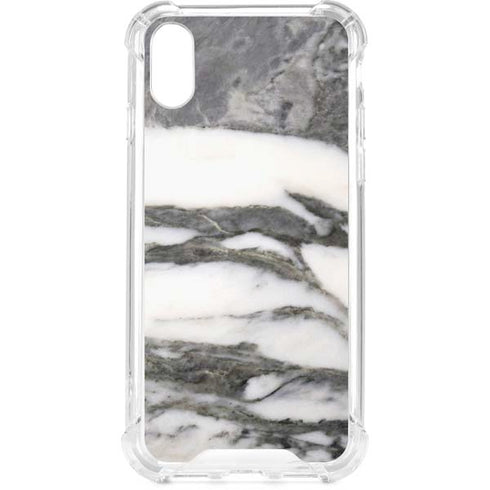 Grey Marbling iPhone XS Clear Case