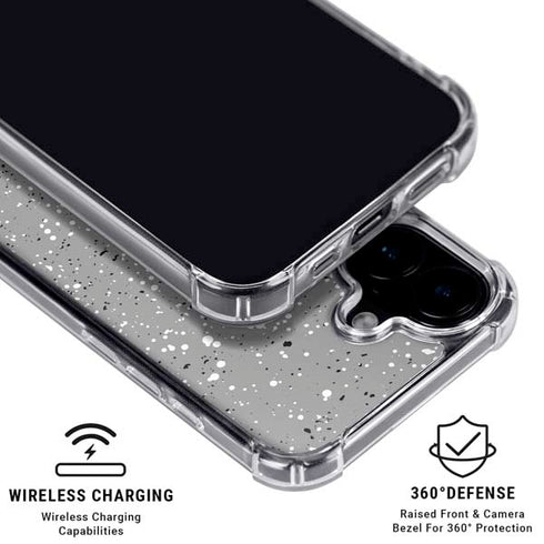 Grey Speckle iPhone 16 Plus Clear Case