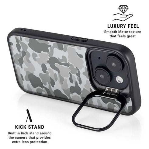 Grey Street Camo iPhone 15 Kickstand Case