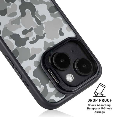 Grey Street Camo iPhone 15 Kickstand Case