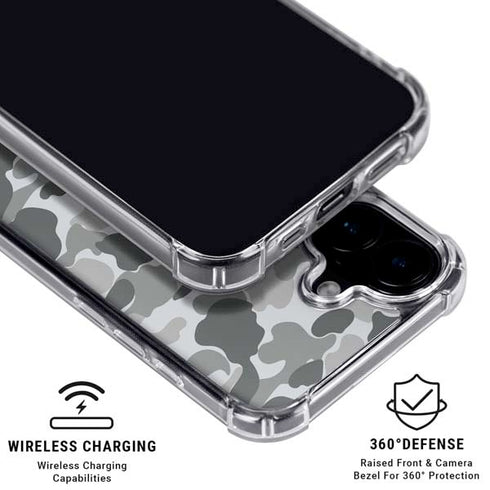 Grey Street Camo iPhone 16 Plus Clear Case