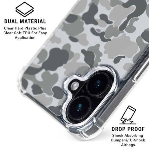 Grey Street Camo iPhone 16 Plus Clear Case