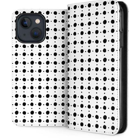 Grid Dot Polka Dot iPhone 14 Folio Case