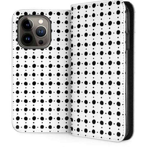 Grid Dot Polka Dot iPhone 14 Pro Folio Case