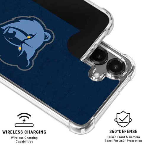 NBA Memphis Grizzlies Distressed Galaxy S26 Plus Clear Case