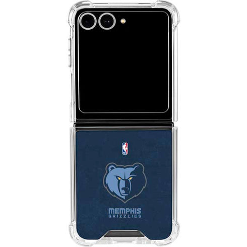 NBA Memphis Grizzlies Distressed Galaxy Z Flip7 Clear Case