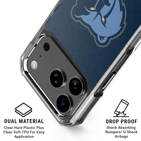 NBA Memphis Grizzlies Distressed iPhone 18 Pro Clear Case