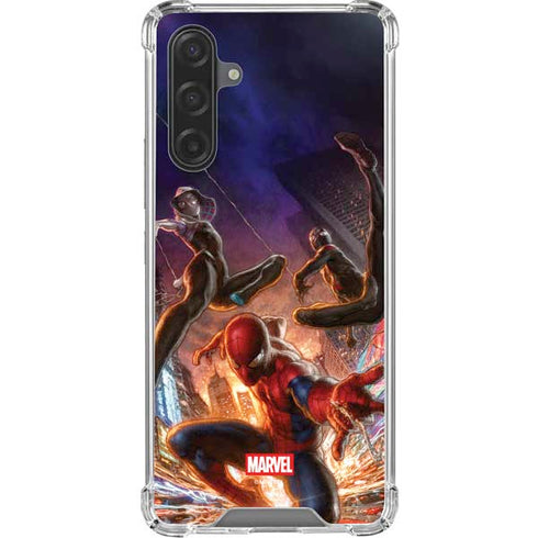 Marvel Spiderman Group Wall Galaxy A17 Clear Case