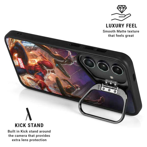 Marvel Spiderman Group Wall Galaxy S25 Kickstand Case