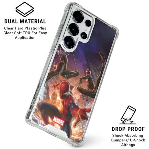 Marvel Spiderman Group Wall Galaxy S26 Ultra Clear Case