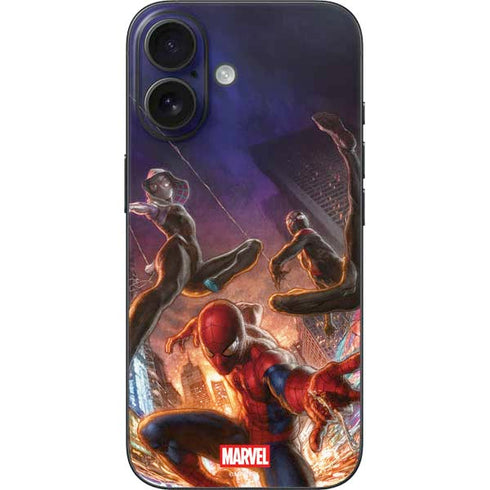 Marvel Spiderman Group Wall iPhone 16 Skin