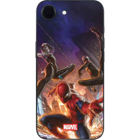 Marvel Spiderman Group Wall iPhone 16e Skin