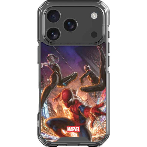 Marvel Spiderman Group Wall iPhone 18 Pro Clear Case