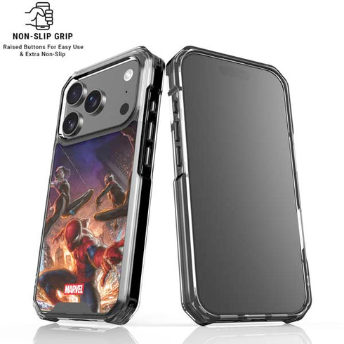 Marvel Spiderman Group Wall iPhone 18 Pro Clear Case