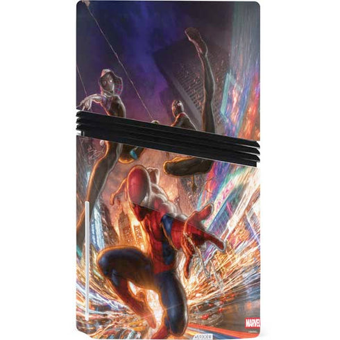 Marvel Spiderman Group Wall PS5 Pro Disk Console Skin