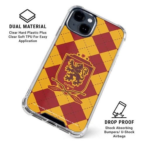 Wizarding Worlds Harry Potter Gryffindor Huse Crest iPhone 15 Clear Case