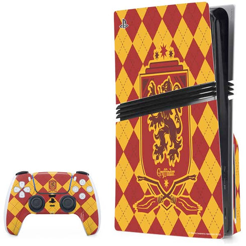 Wizarding Worlds Harry Potter Gryffindor Huse Crest PS5 Pro Disk Bundle Skin