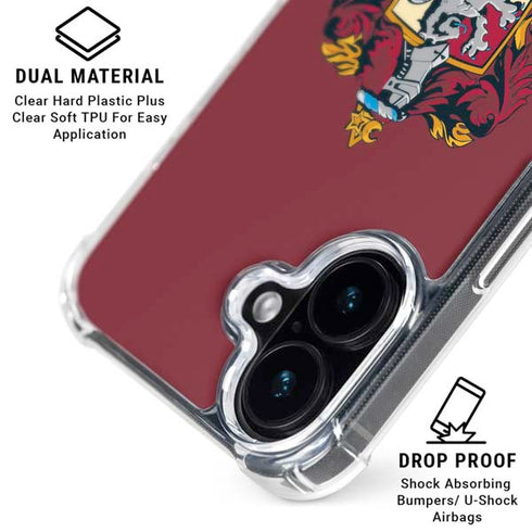 Wizarding World Harry Potter Gryffindor House Crest iPhone 16 Clear Case