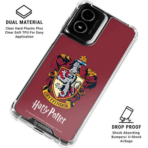 Wizarding World Harry Potter Gryffindor House Crest Moto G Power 5G (2024) Clear Case