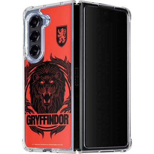 Wizarding Worlds Harry Potter Gryffindor Illustration Galaxy Z Fold5 5G Clear Case
