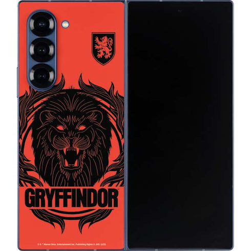 Wizarding Worlds Harry Potter Gryffindor Illustration Galaxy Z Fold6 Skin